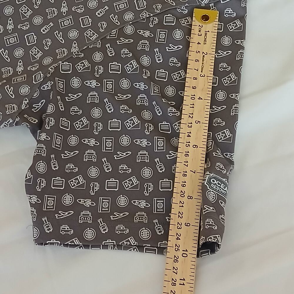 FootJoy Polo Shirt Men XL Gray Novelty Travel Print Golf Resort Stretch Performa - Picture 13 of 13